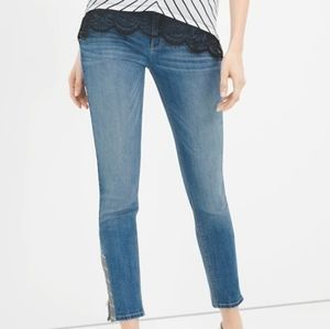 Zipper Skimmer Classic Blue Denim Skinny Jeans